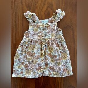 [EUC] Rabbit + Bear Floral Retro Gauze Button-Down Dress w/ Boomers